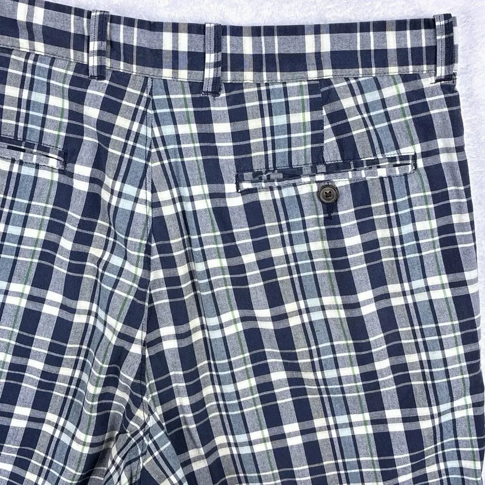 VTG J.CREW Mens 35 Y2K Madras Plaid Bermuda Preppy Beach Resort Golf Shorts 90s